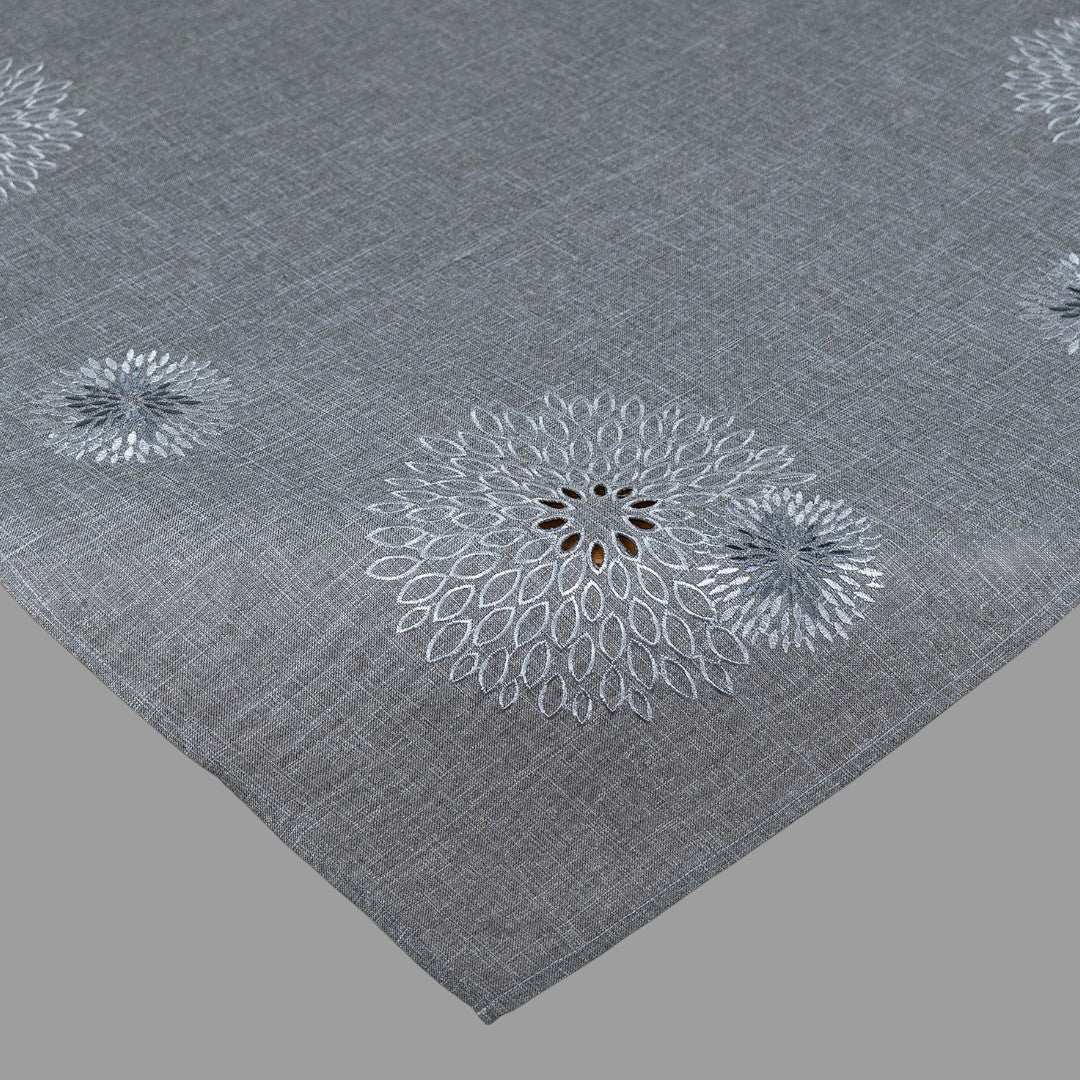 Deckenset „Moderne runde Ornamente“ – Stickerei, 85x85 cm