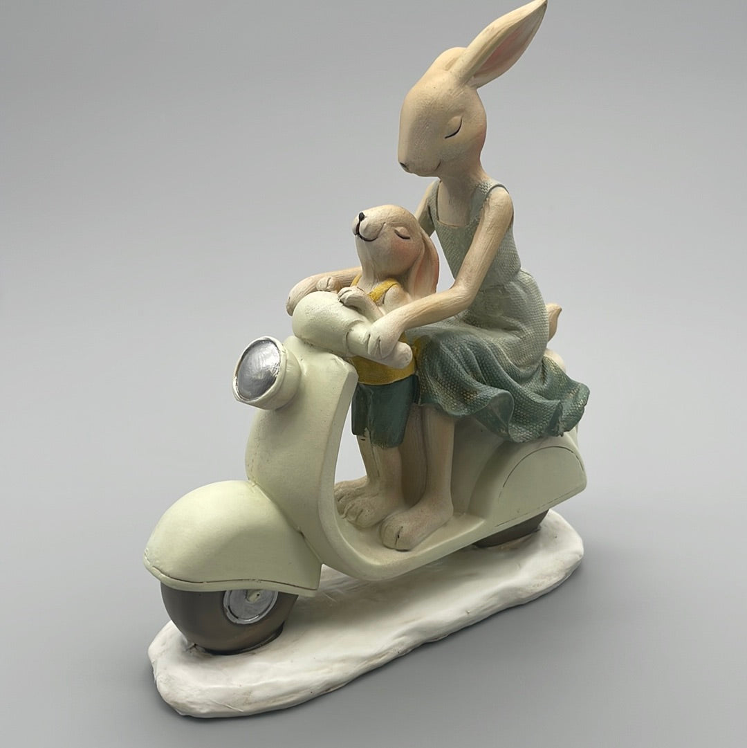 Hasen Deko Figuren Fahrrad und Motorrad | Osterdeko Motorrad von Wimpelberg