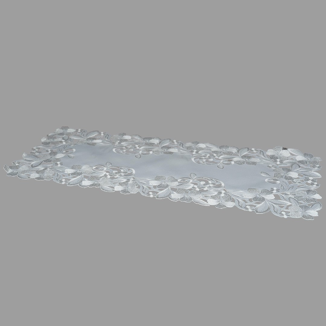 Deckenset „Blumen“ – Stickerei, champagner | Sommerdeko Tisch