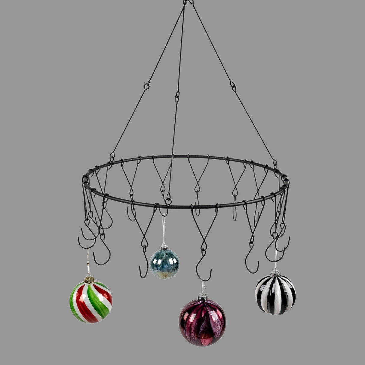 Deko-Ring mit Haken – 45x64 cm, Schwarz, Metall | Deko hängend von Wimpelberg