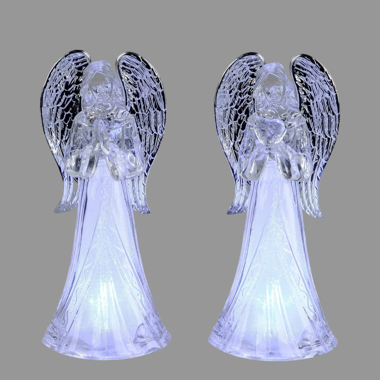 Leuchte Engel mit Silberflügeln – 22 cm, Acryl, LED Formano Weihnachten von Wimpelberg