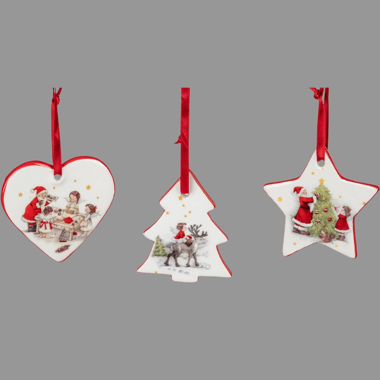 Hänger Nostalgie – 8 cm aus glasiertem Steingut | Deko Hänger Formano Weihnachten von Wimpelberg