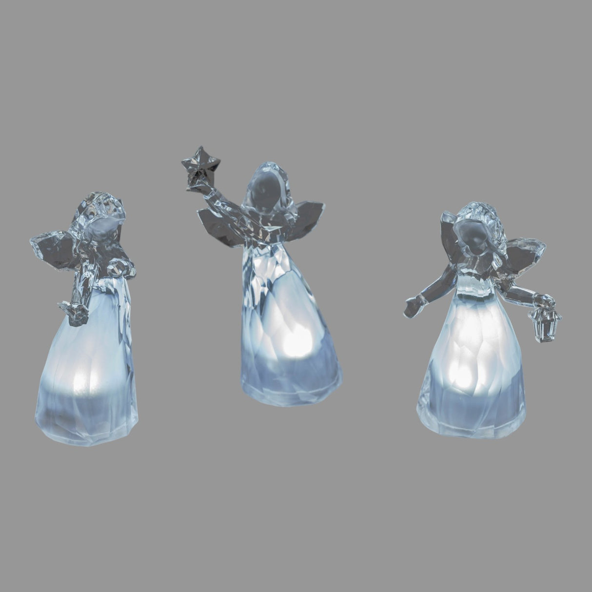 Weihnachtsengel 11 cm – Klarer Acryl mit Licht | Weihnachten Dekofigur von Wimpelberg