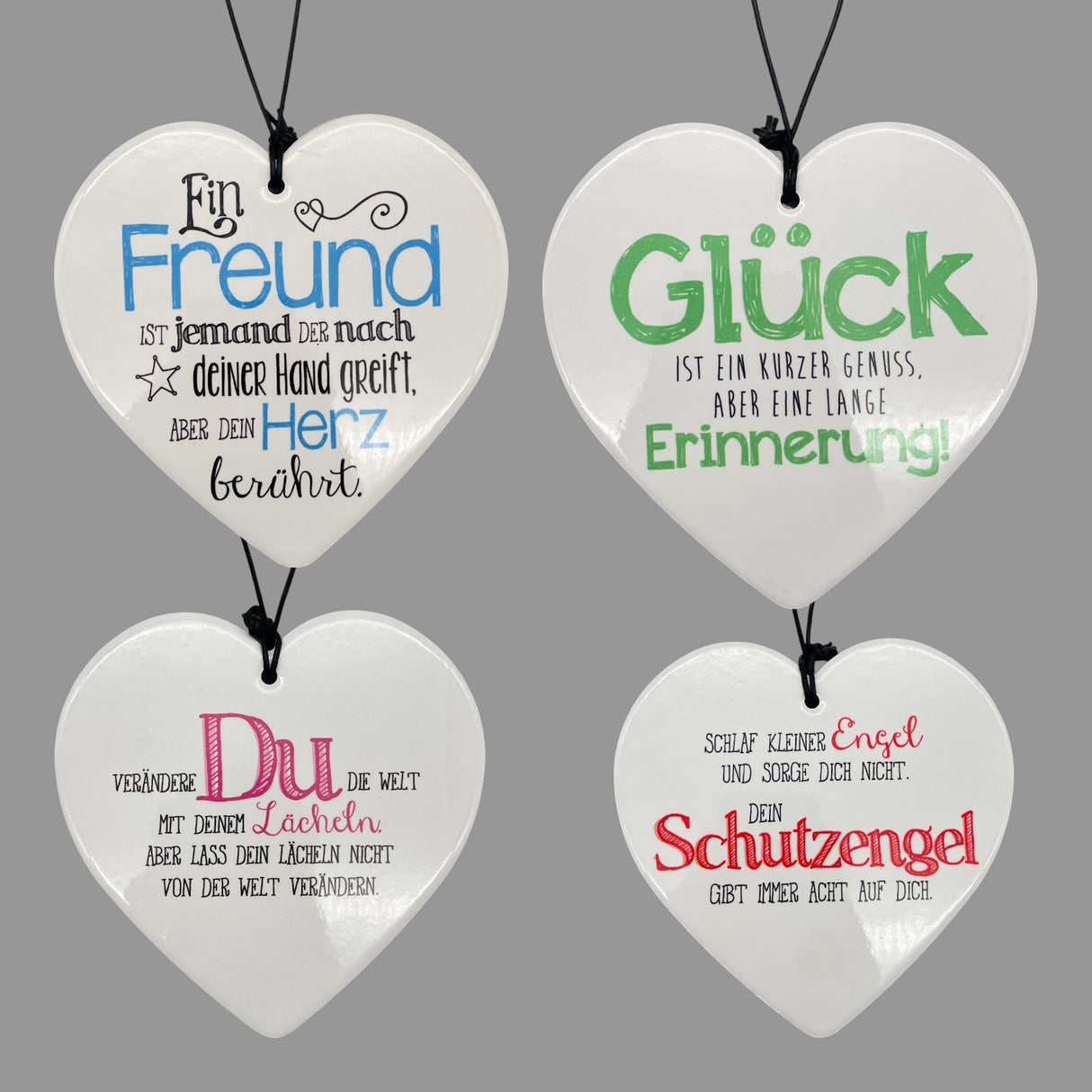 Herz Anhänger - unterschiedliche Sprüche | Deko hängend Geschenk von Wimpelberg