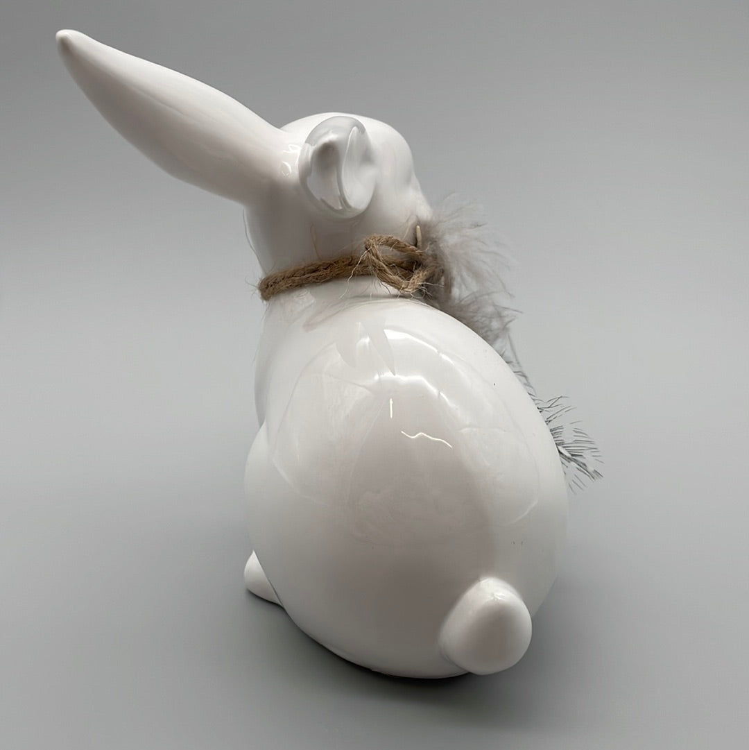 Keramik Osterhase weiß | Osterdeko von Wimpelberg