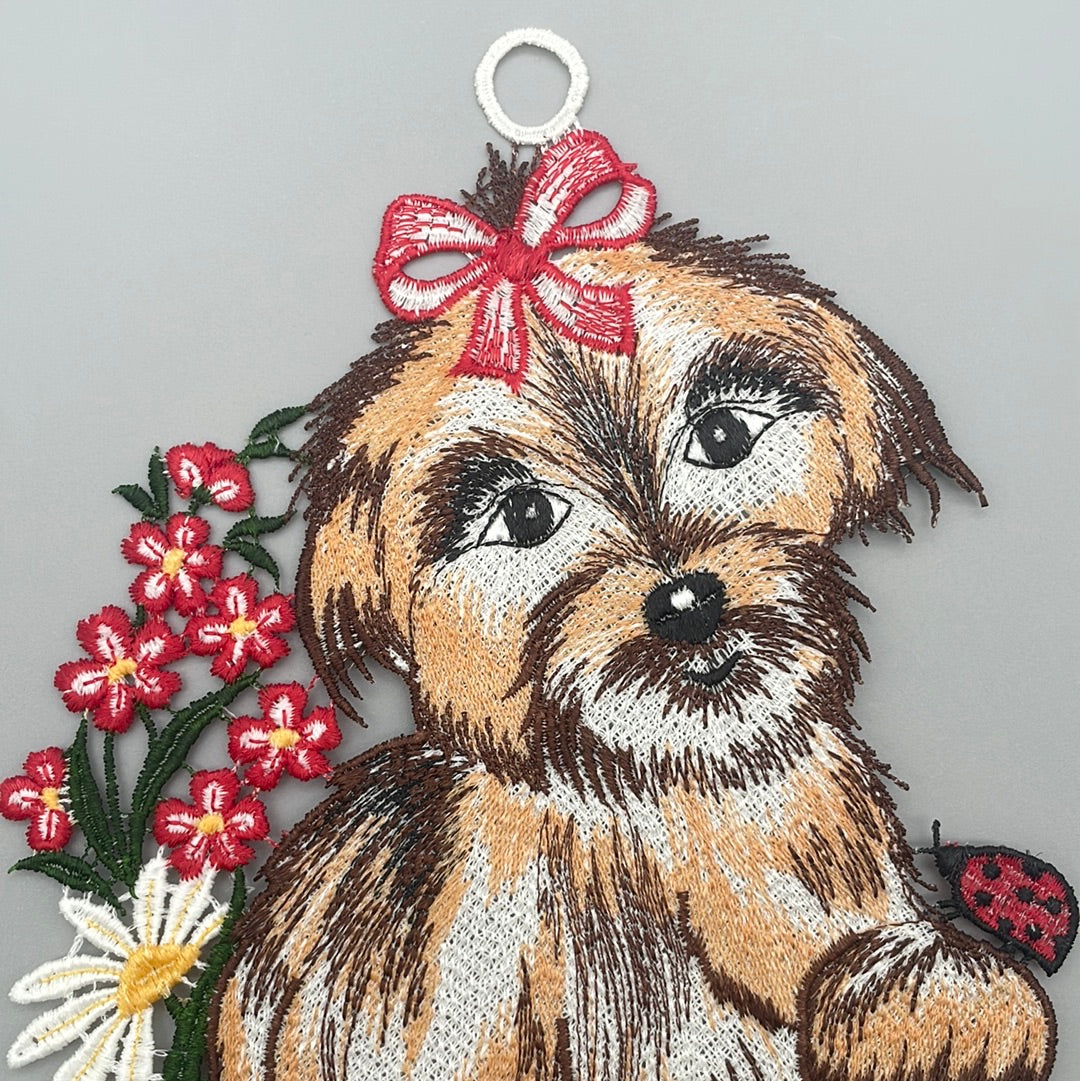 Fensterbild Hund mit Schlaufe | Fensterdeko für Hundefans von Wimpelberg