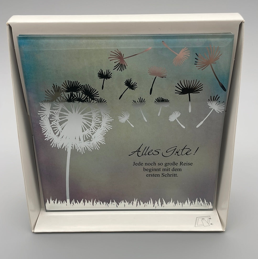 Glasplatte mit unterschiedlichen Sprüchen „Alles Gute“ von Wimpelberg