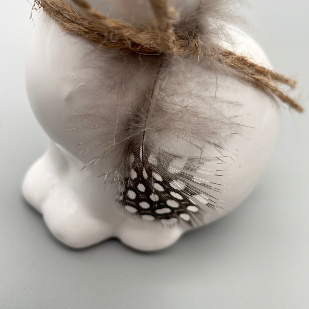 Keramik Osterhase weiß | Osterdeko von Wimpelberg