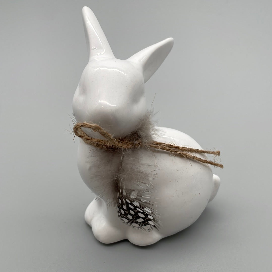 Keramik Osterhase weiß | Osterdeko weiß von Wimpelberg