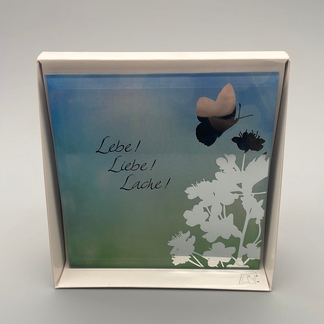 Glasplatte mit unterschiedlichen Sprüchen „Liebe“ von Wimpelberg