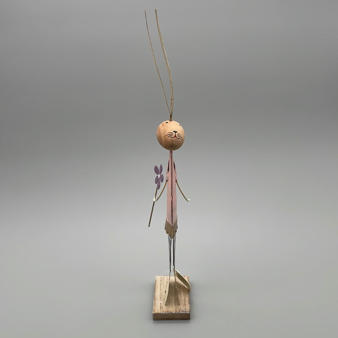 Osterhasen Figuren aus Metall auf Sockel | Osterdeko Figuren von Wimpelberg