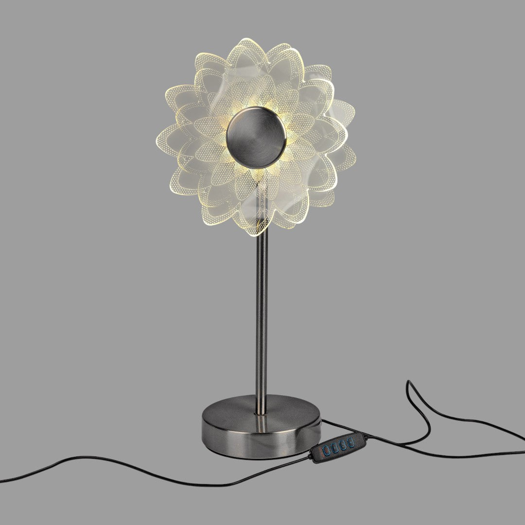 Formano LED-Lampe blütenförmig – 40 cm, silber, 3-stufig dimmbar