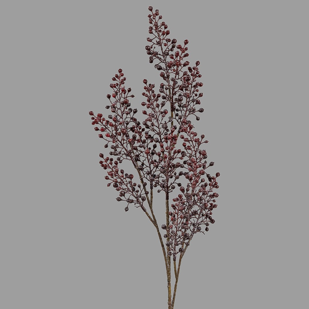Formano Kunstpflanze Winter Beerenzweig „geeist“ – 58 cm, rot