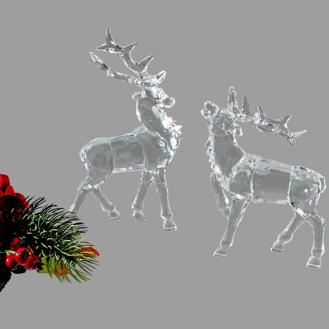 Formano Winter Deko-Hirsche stehend – Acryl klar, 15 cm
