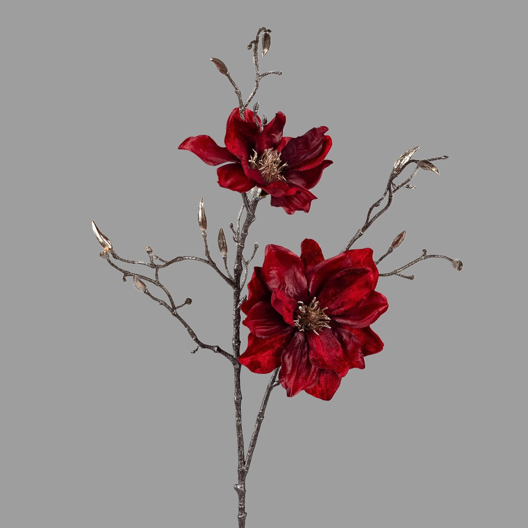 Formano Kunstpflanze Magnolienzweig mit Knospen – 84 cm, rot