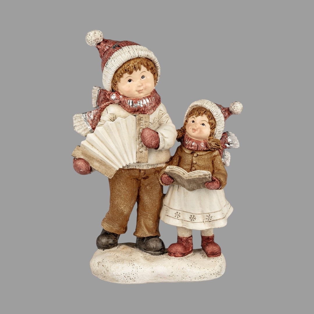 Formano Dekofigur „Kinderpaar“ – 17 cm, handbemalt | Weihnachtsdekofigur