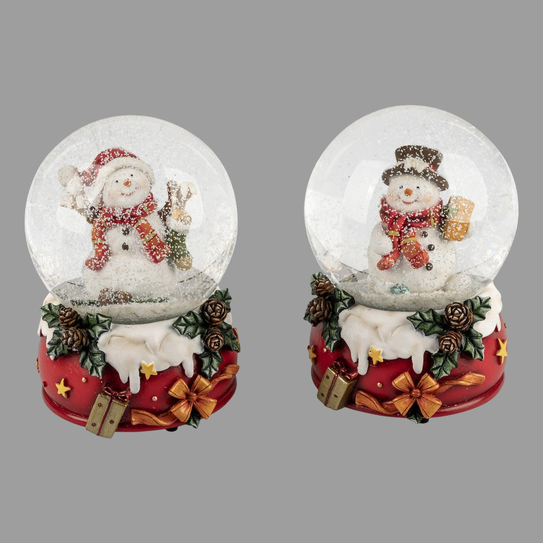 Formano Deko Spieluhr „Schneemann in Weihnachtskugel“ – 15 cm