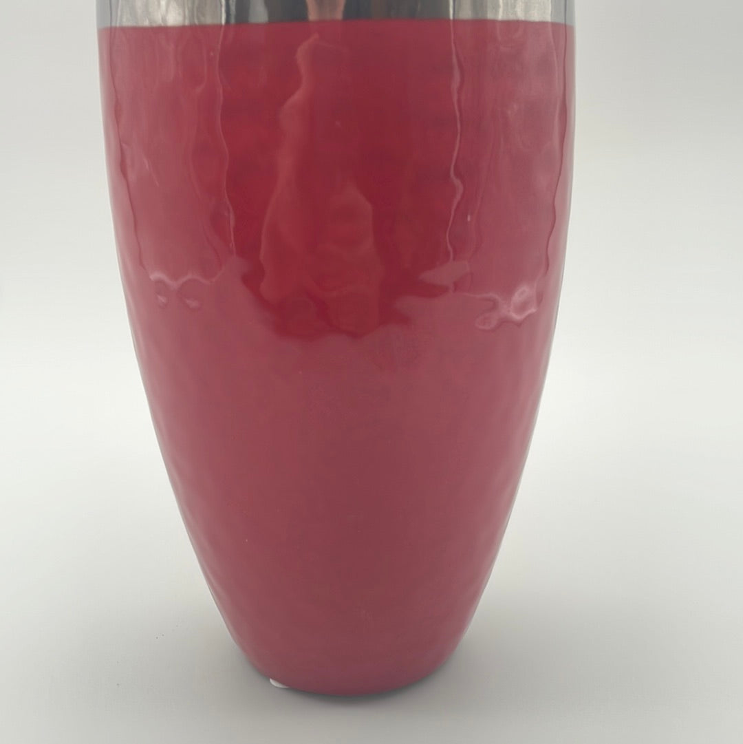 Deko Vase rot silber | Deko von Wimpelberg