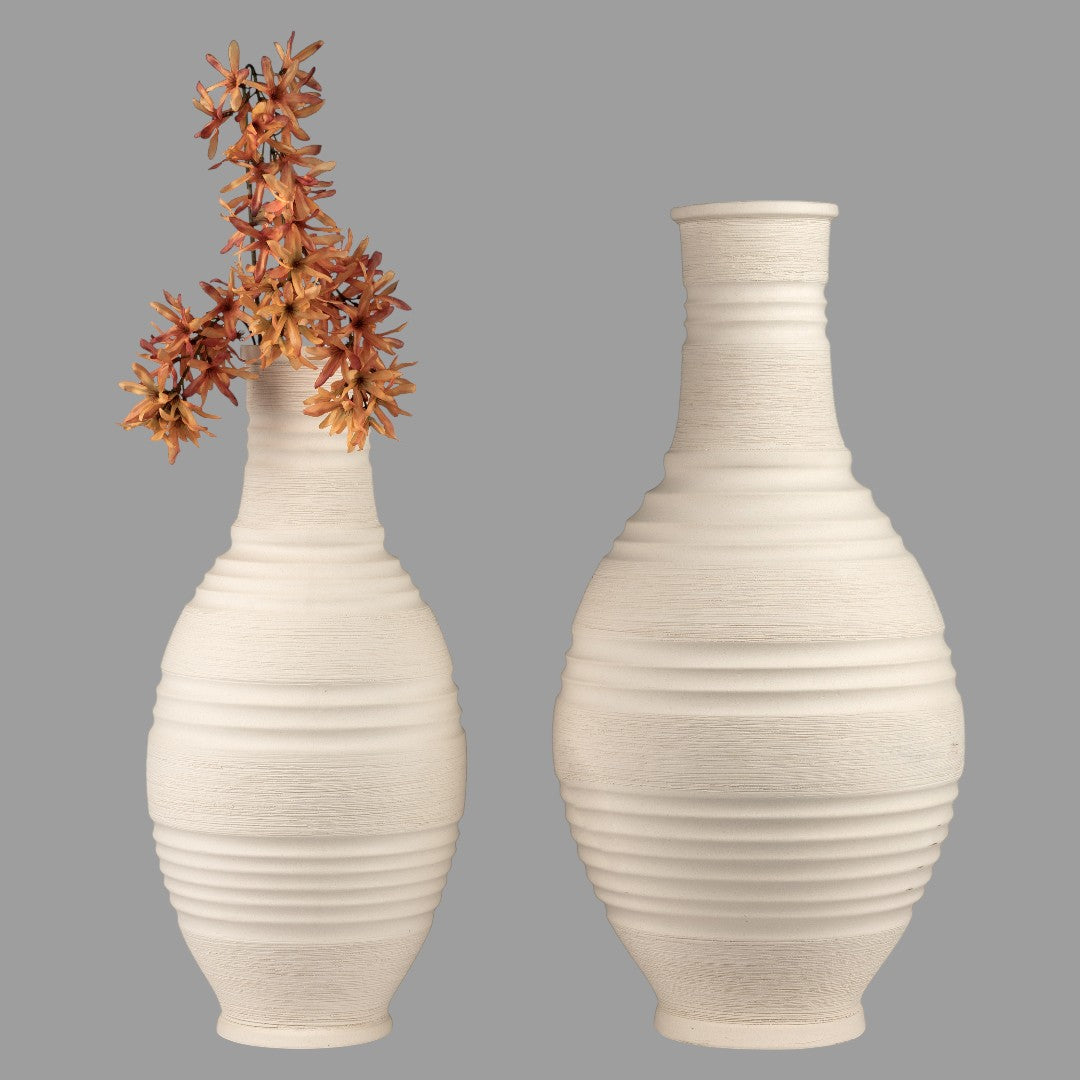 Deko-Bodenvase Formano – bauchig rund, 45 cm und 55 cm, matt creme