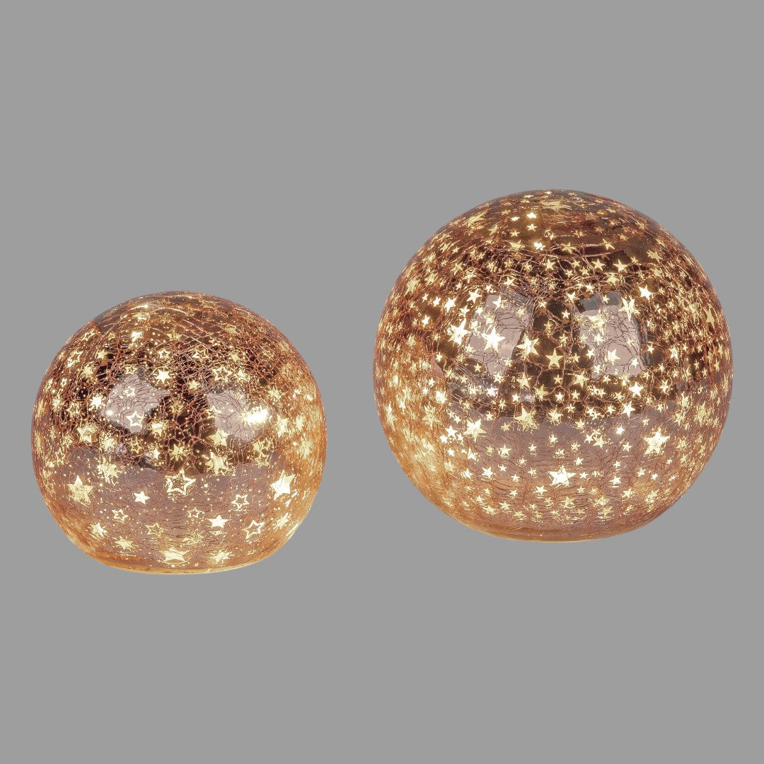 Formano LED-Deko-Kugel Weihnachten – Roségold, Ø 12 cm, mit Timer