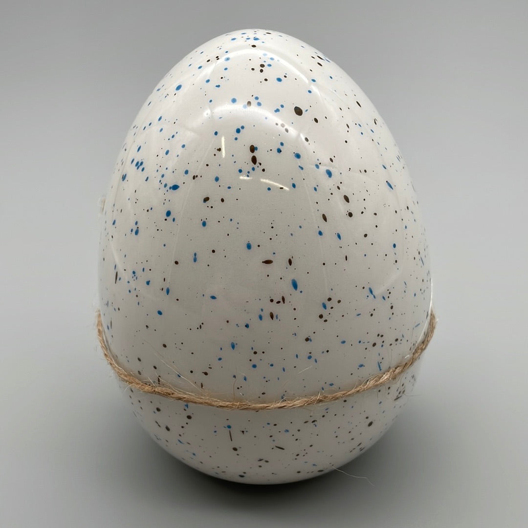Ostereier Deko aus Steingut mit Feder | Deko Osterei von Wimpelberg