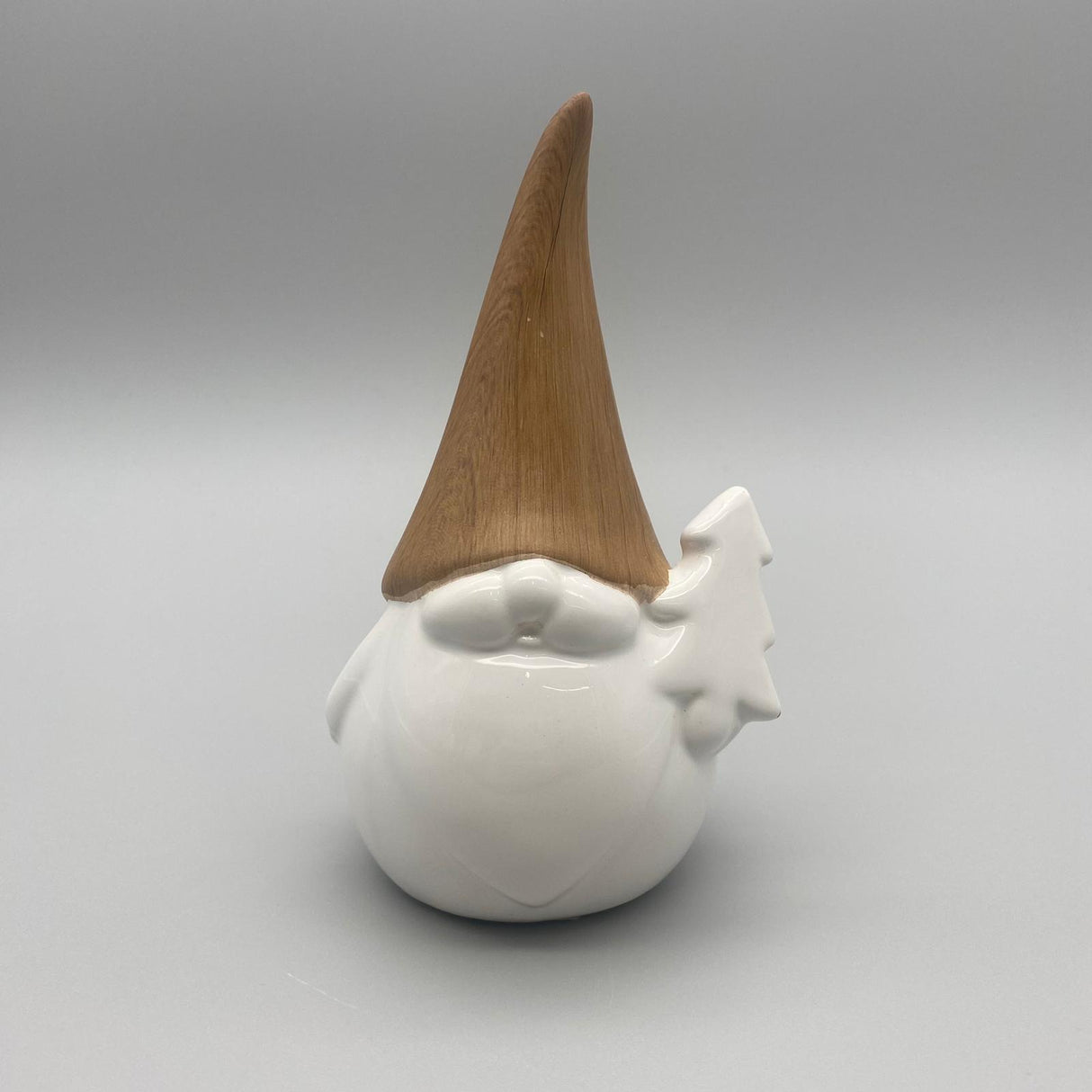 Deko-Zwerg aus Steingut mit Holzoptik-Mütze | Winter Dekofigur 17cm von Wimpelberg