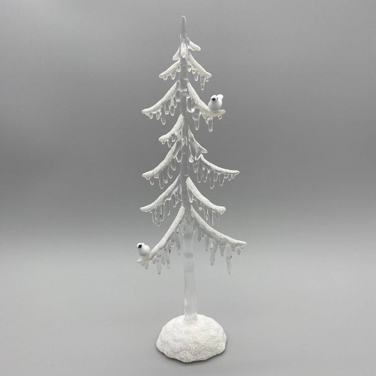 Deko Baum mit Vogel und Schnee-Dekor Acryl mit Licht | Winterdeko 35cm von Wimpelberg
