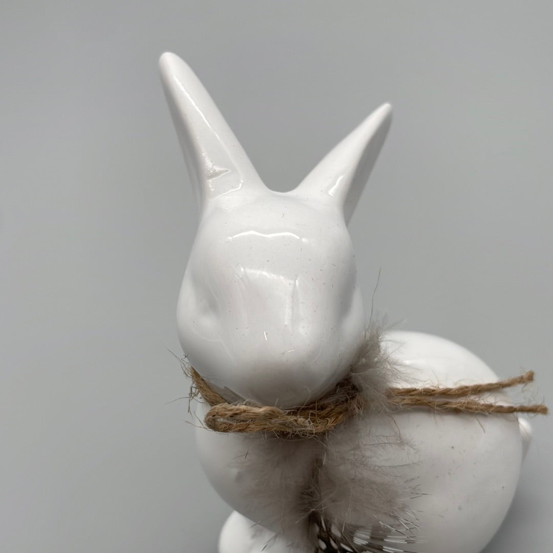 Keramik Osterhase weiß | Osterdeko von Wimpelberg