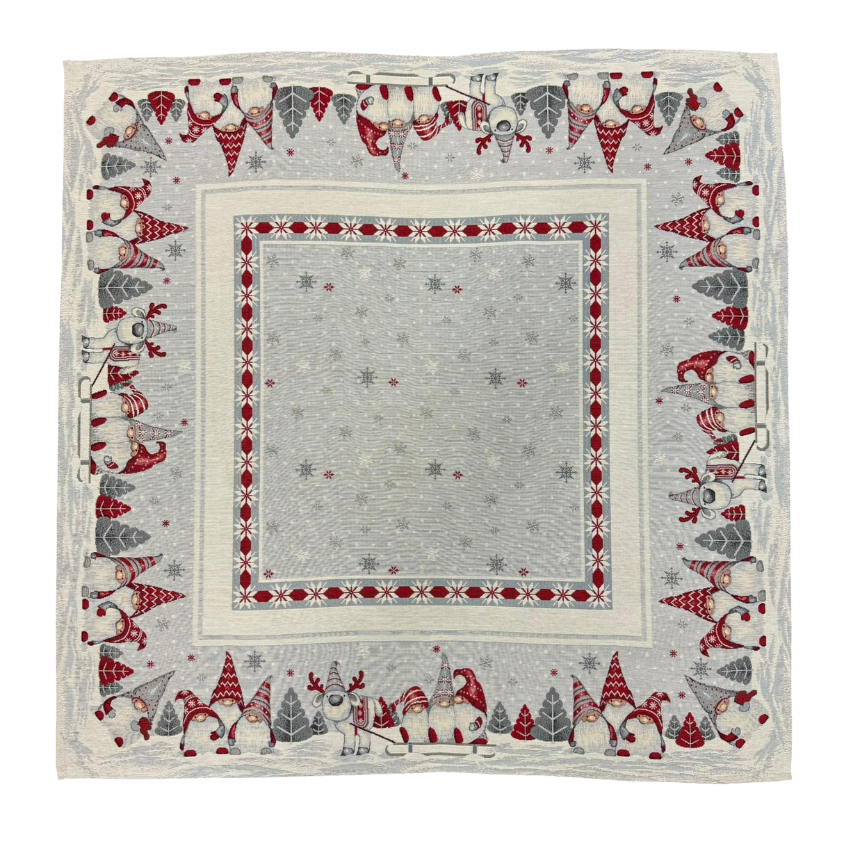 Weihnachtsdecke 100x100 cm – Gobelin Wichtel-Motiv | Weihnachten Deko Decke von Wimpelberg