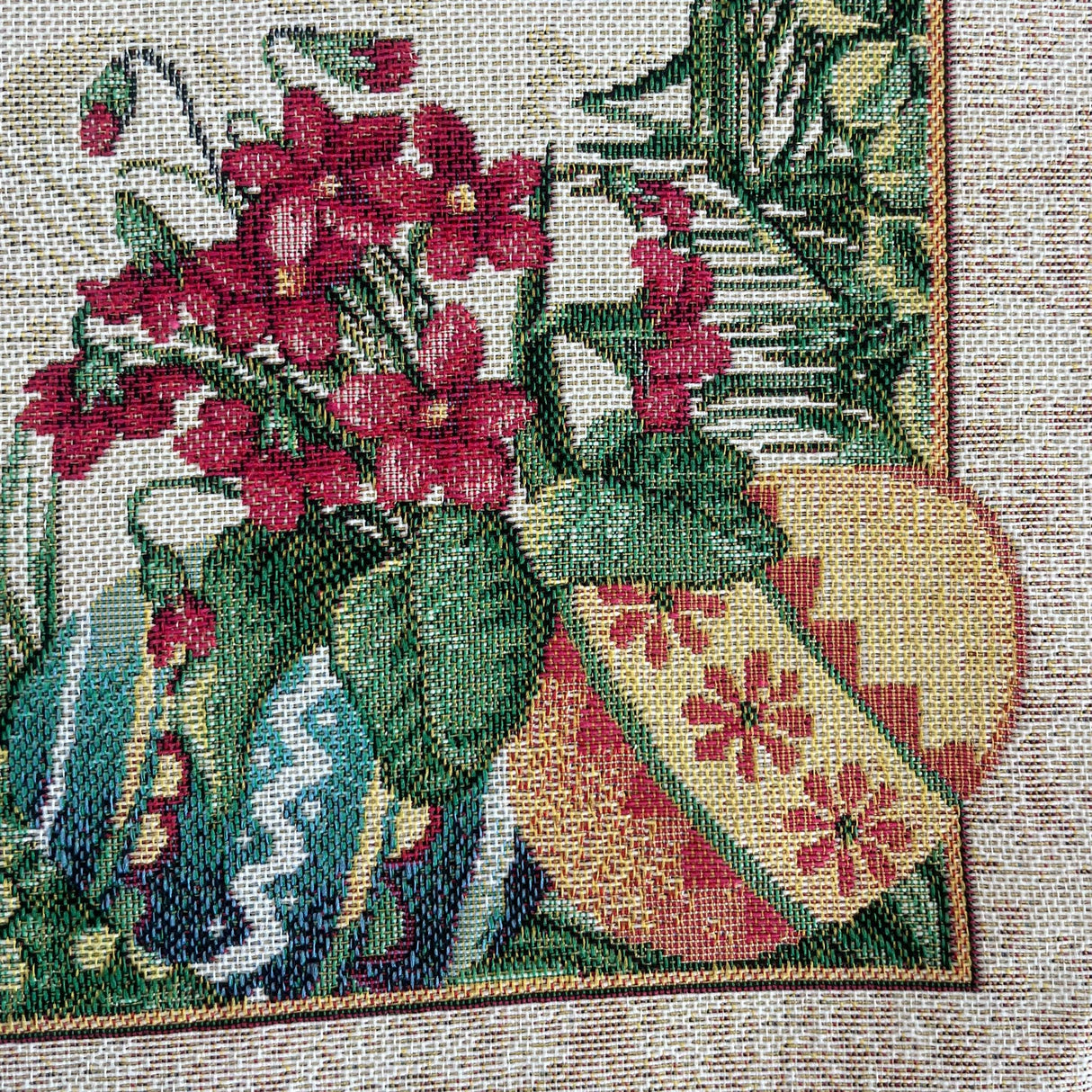 Decke 100x100cm Gobelin Pinky/Ostereier | Tischdecke Ostern Deko von Wimpelberg