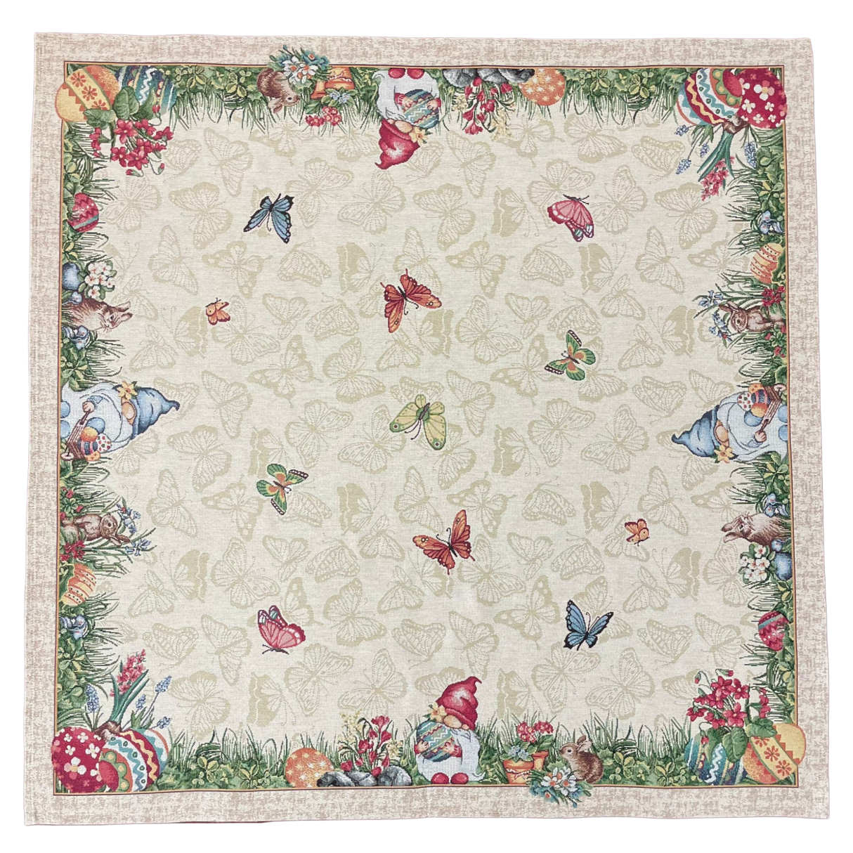 Decke 100x100cm Gobelin Pinky/Ostereier | Tischdecke Ostern Deko von Wimpelberg