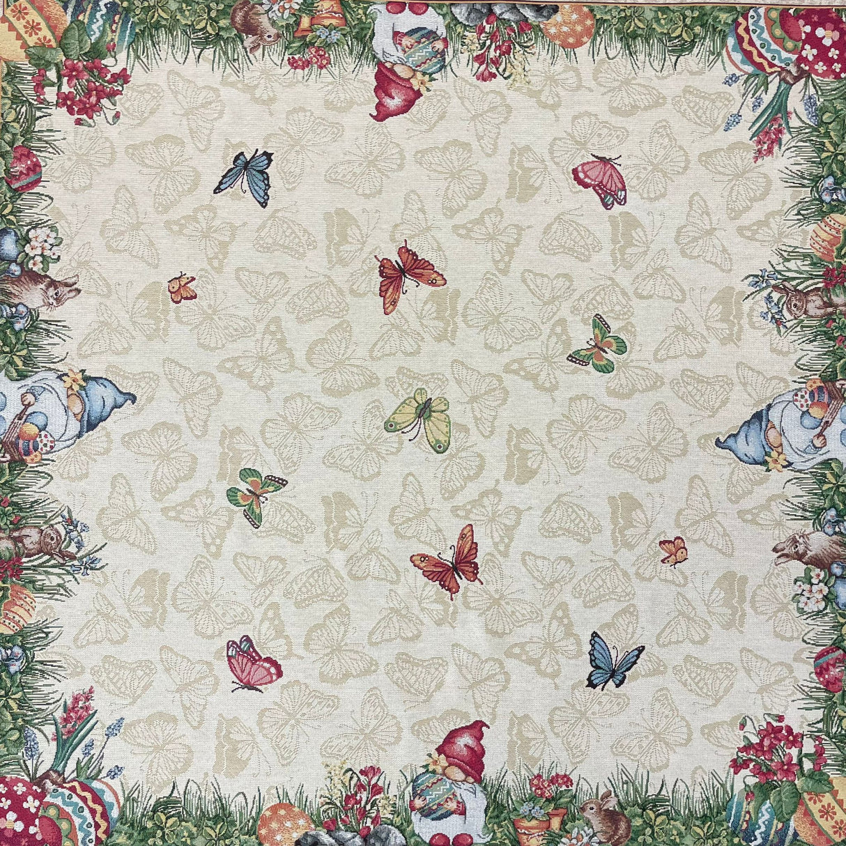 Decke 100x100cm Gobelin Pinky/Ostereier | Tischdecke Ostern Deko von Wimpelberg