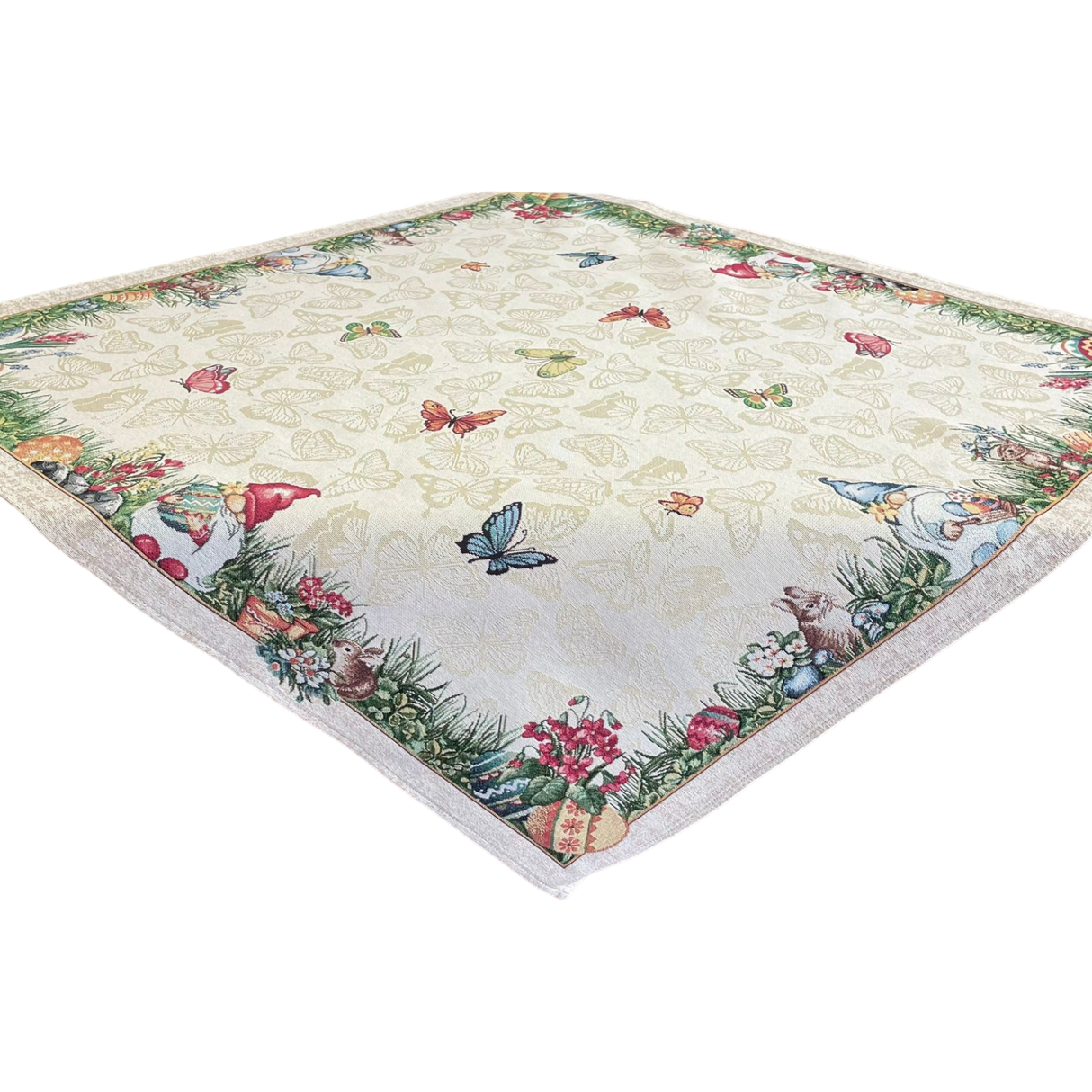 Decke 100x100cm Gobelin Pinky/Ostereier | Tischdecke Ostern Deko von Wimpelberg