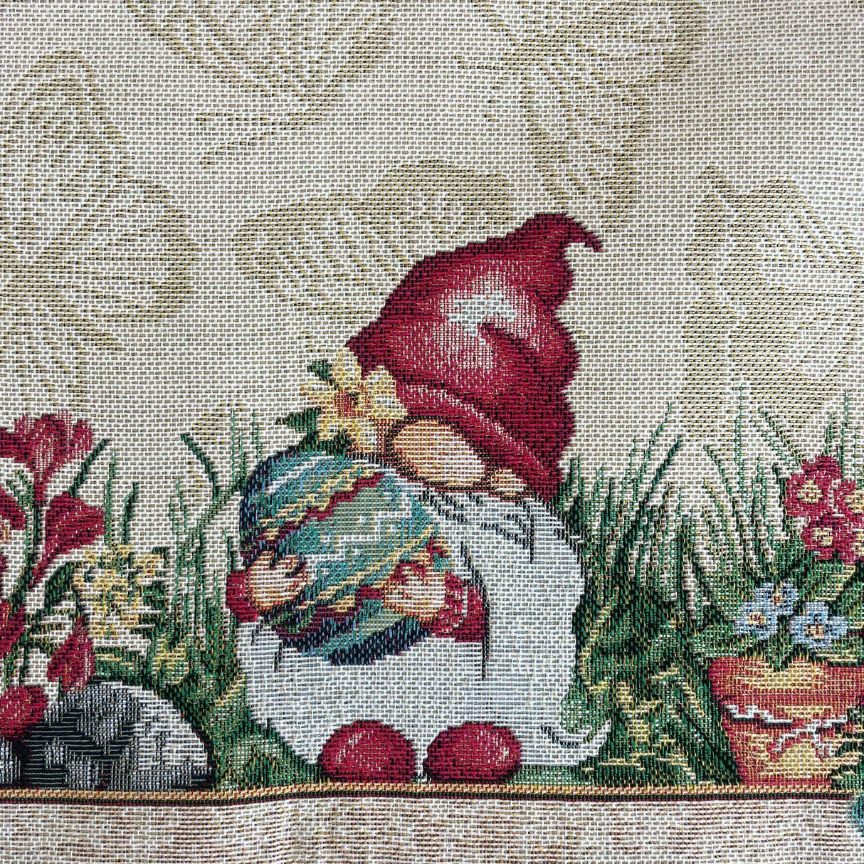 Decke 100x100cm Gobelin Pinky/Ostereier | Tischdecke Ostern Deko von Wimpelberg