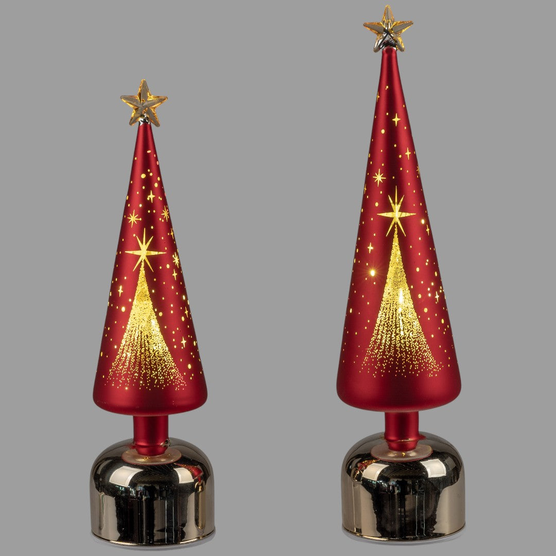 Formano LED-Deko-Baum – 33 cm, 38cm, Rot, mit Drehfunktion