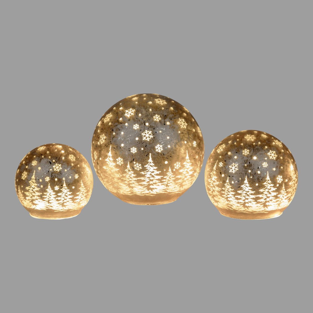 Formano LED-Weihnachtskugel Deko „Champagner“ – 12, 15 cm, mit Timer