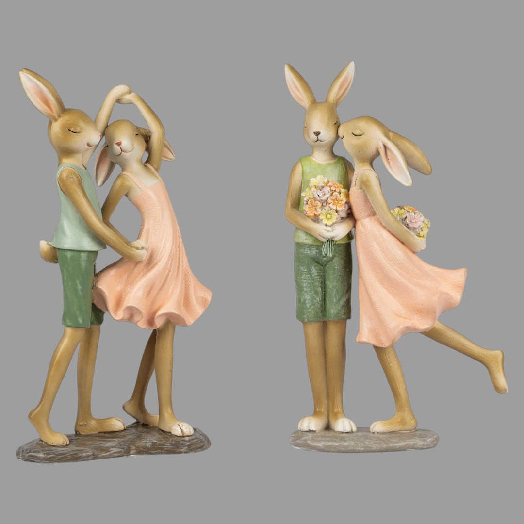 Formano Deko Hasenpaar - Handbemalt, Osterdeko