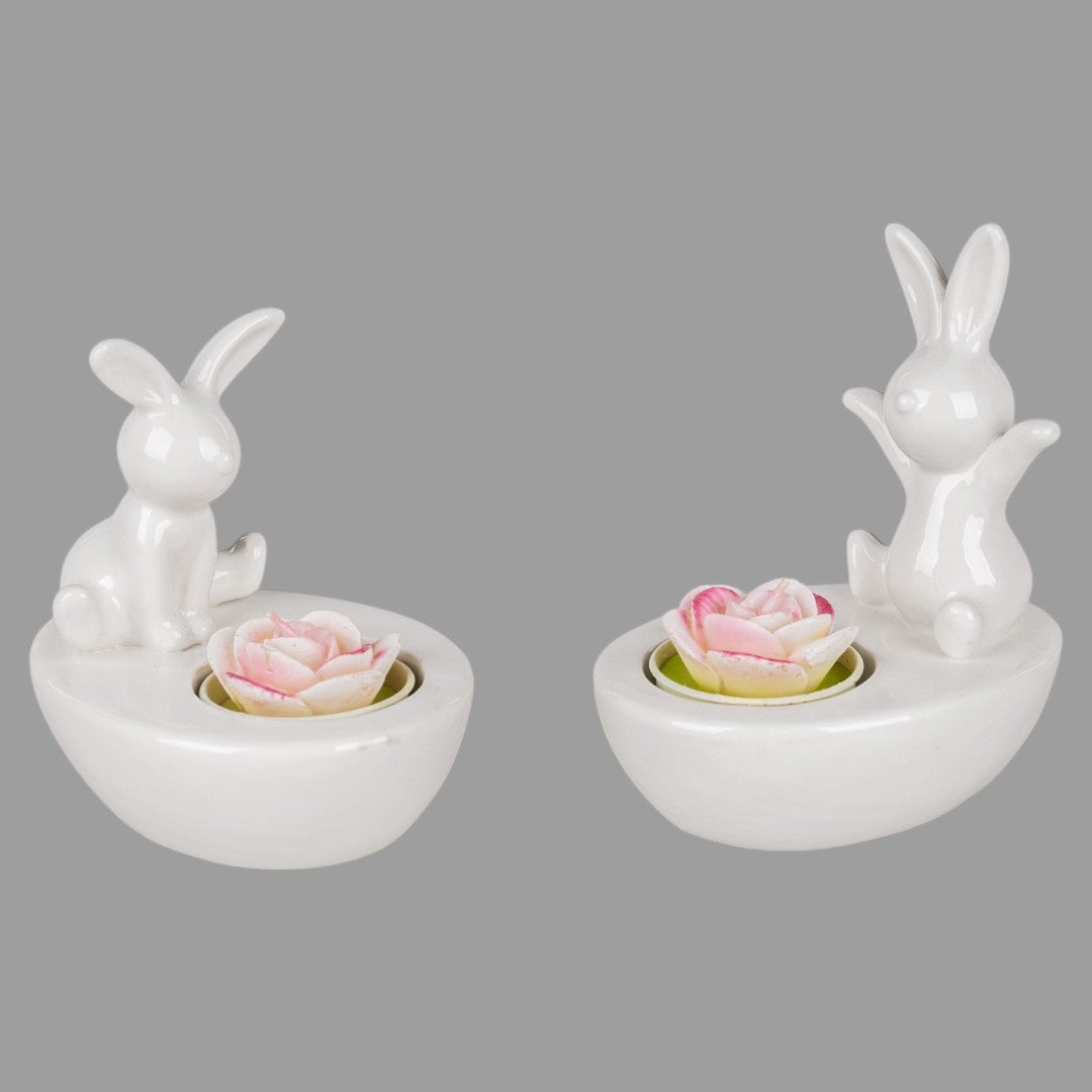 Formano Deko Teelichtleuchte - Porzellan in Weiß, Tischdeko