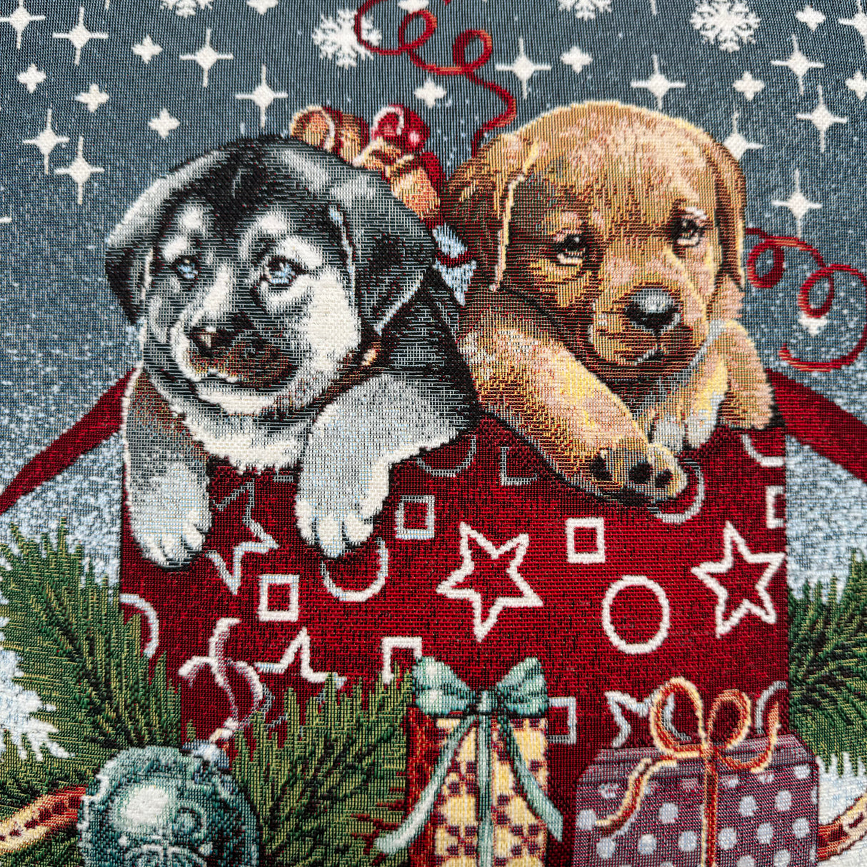 Kissenbezug Weihnachten 45x45 Weihnachten – Hunde mit Geschenken, Weihnachten von Wimpelberg