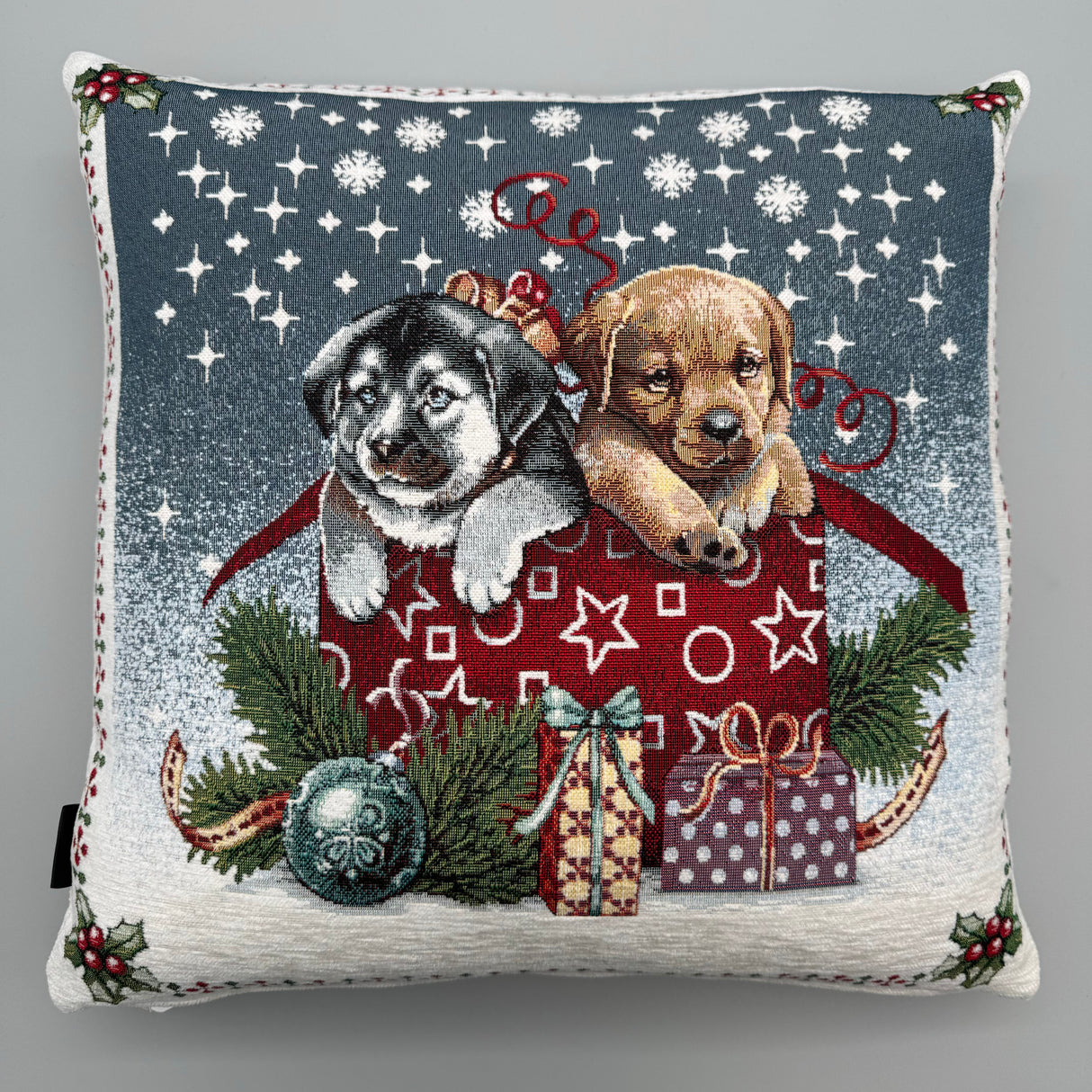 Kissenbezug Weihnachten 45x45 Weihnachten – Hunde mit Geschenken, Weihnachten von Wimpelberg