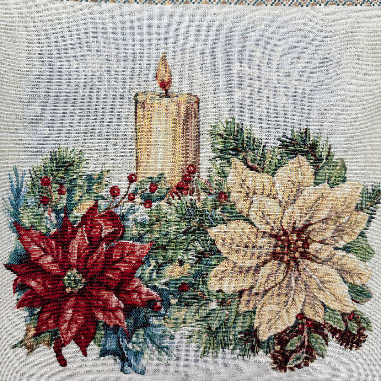 Weihnachten Kissenhülle "Kerzenschimmer" 45x45 cm – Gobelin, Made in Germany von Wimpelberg