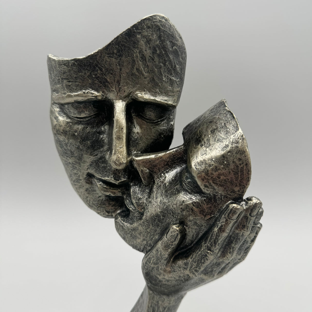 Antikfarbene Deko-Büste auf Sockel, 30 cm, Kunststein von Wimpelberg