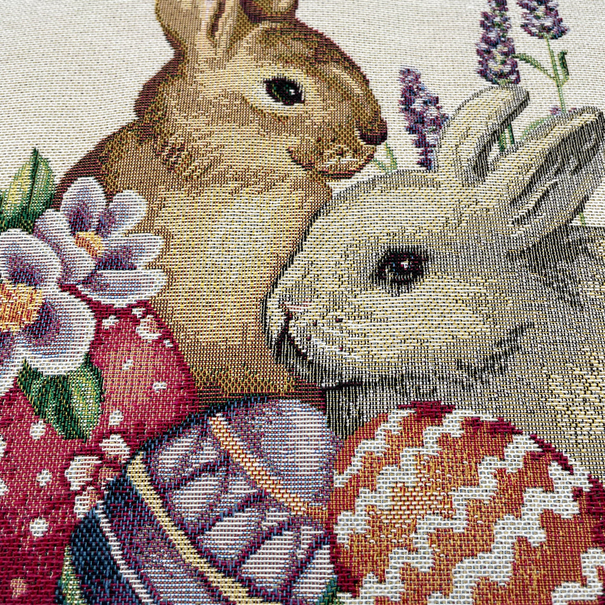 Kissenhülle 45x45 Mimbre/Osterhasen | Kissenhülle Ostern von Wimpelberg