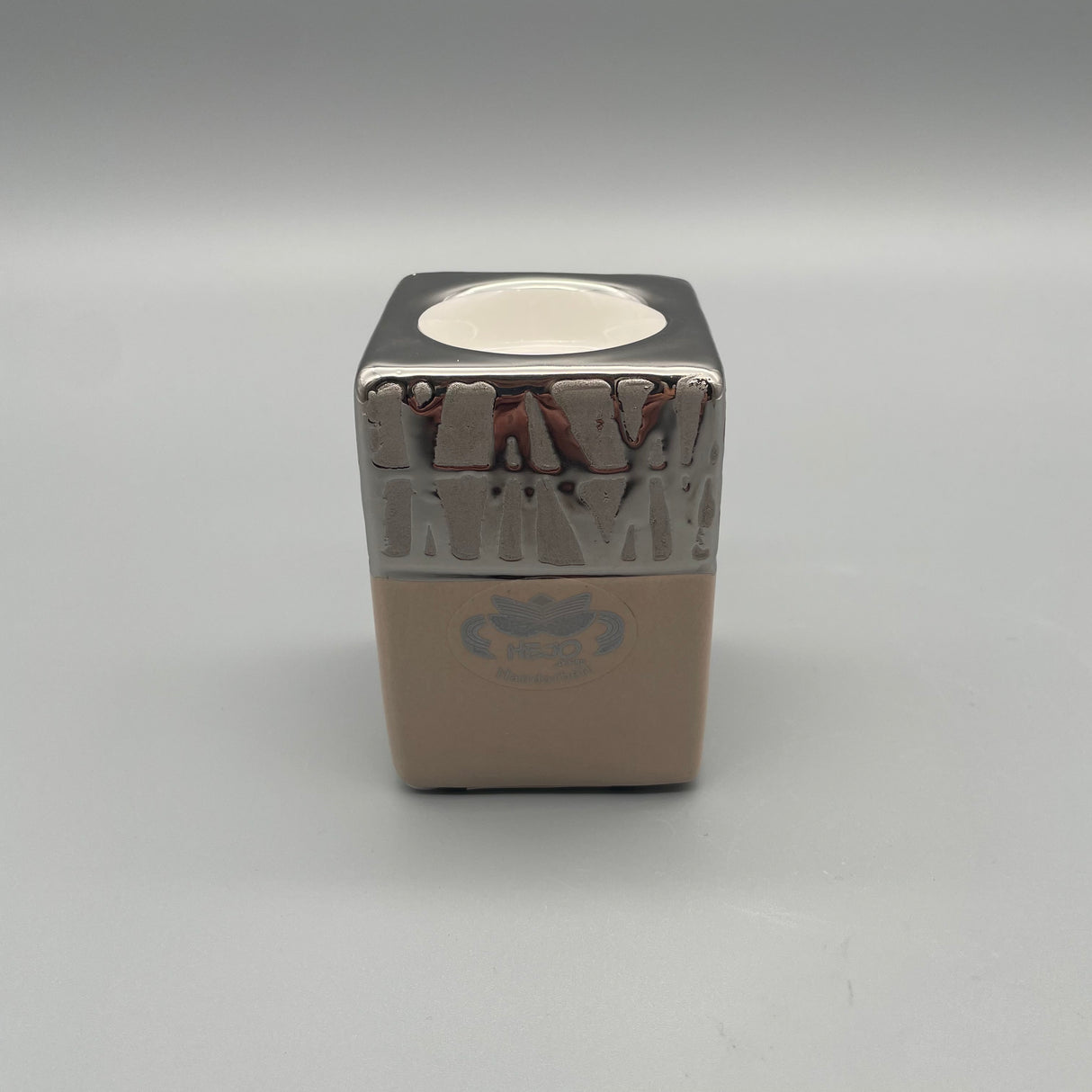 Designkerzenhalter "Cappu" silber-weiß von Wimpelberg