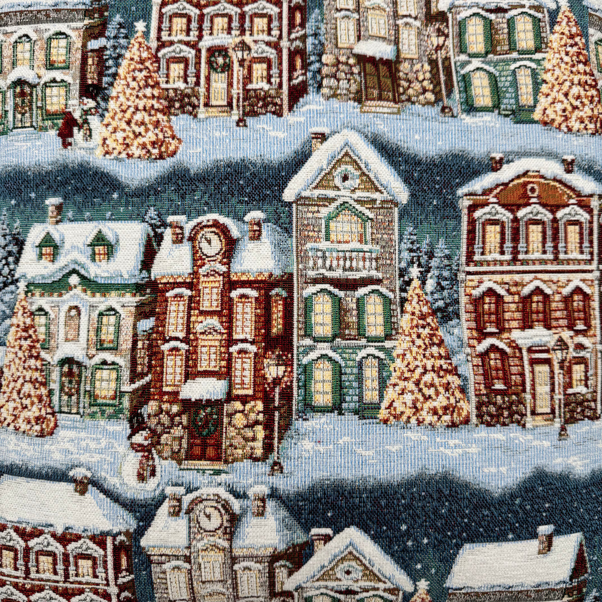 Kissenhülle "Winterstadt" 45x45 cm – Gobelin Dekokissen | Winter Kissen von Wimpelberg