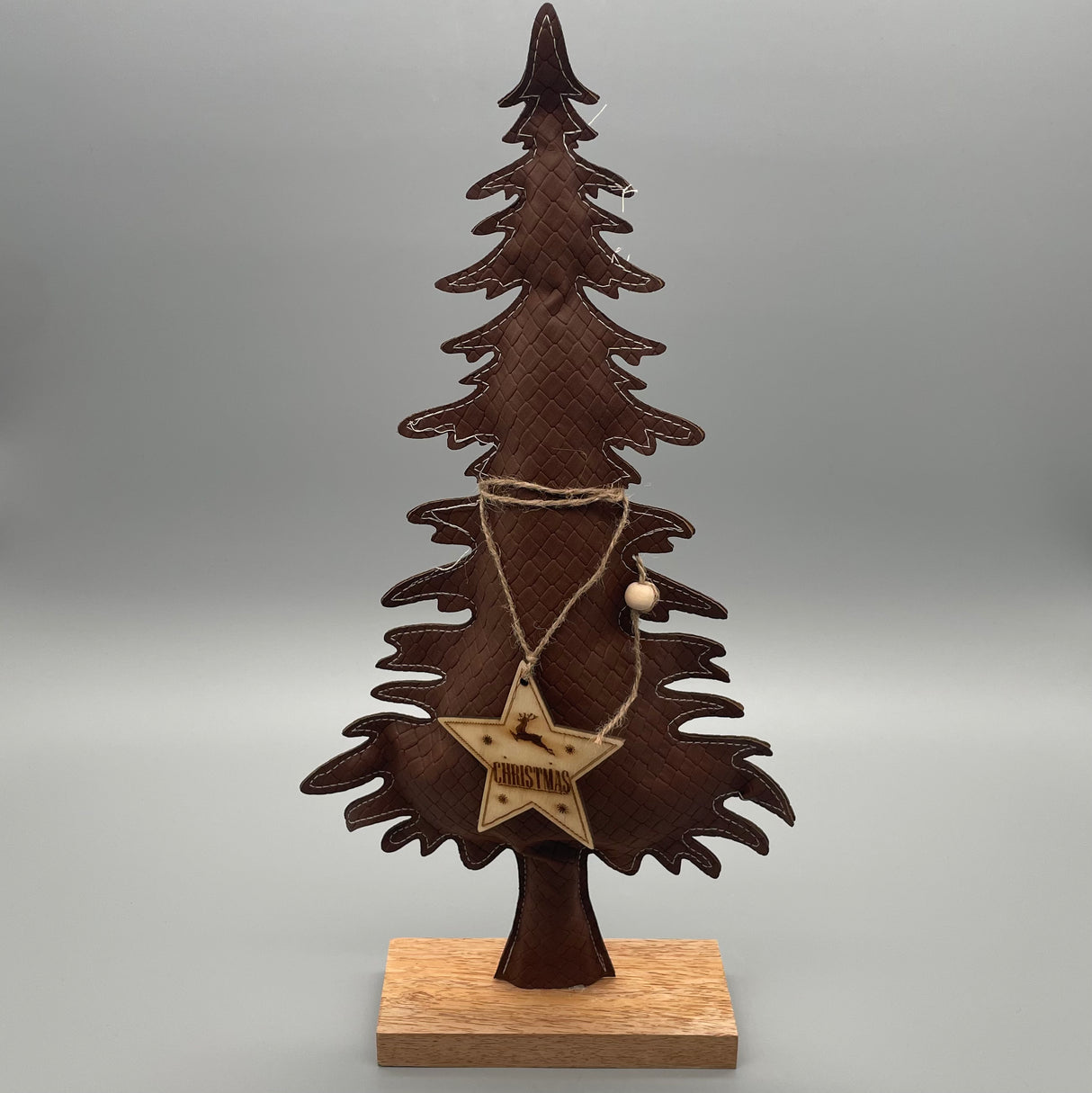 Deko-Baum im Leder-Look – Winterdeko Baum Leder Deko 48x18cm von Wimpelberg