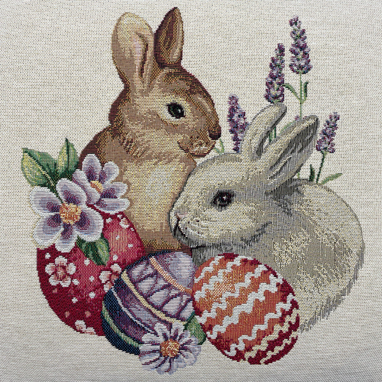 Kissenhülle 45x45 Mimbre/Osterhasen | Kissenhülle Ostern von Wimpelberg