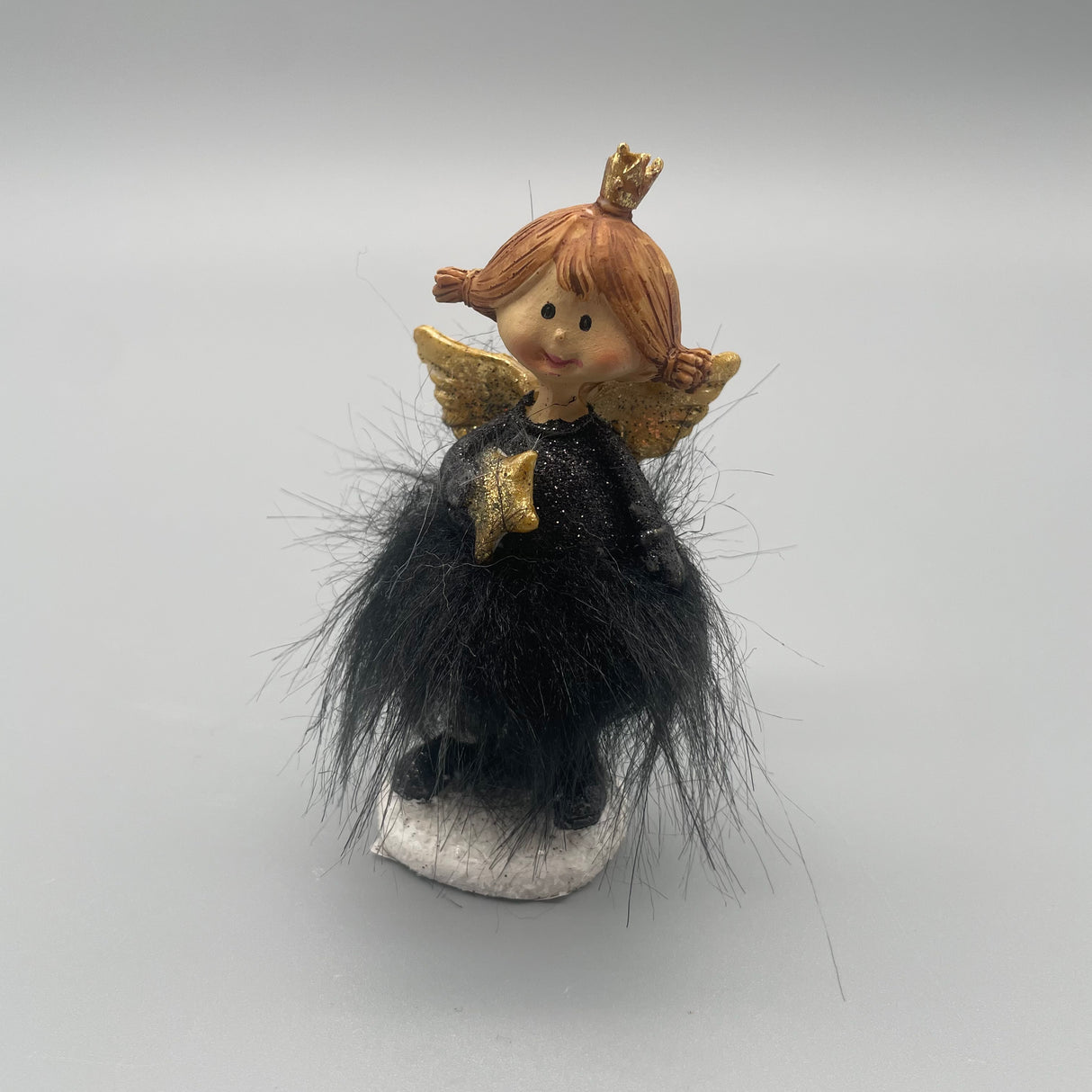Dekoengel mit Federn | Formano Weihnachten schwarz von Wimpelberg