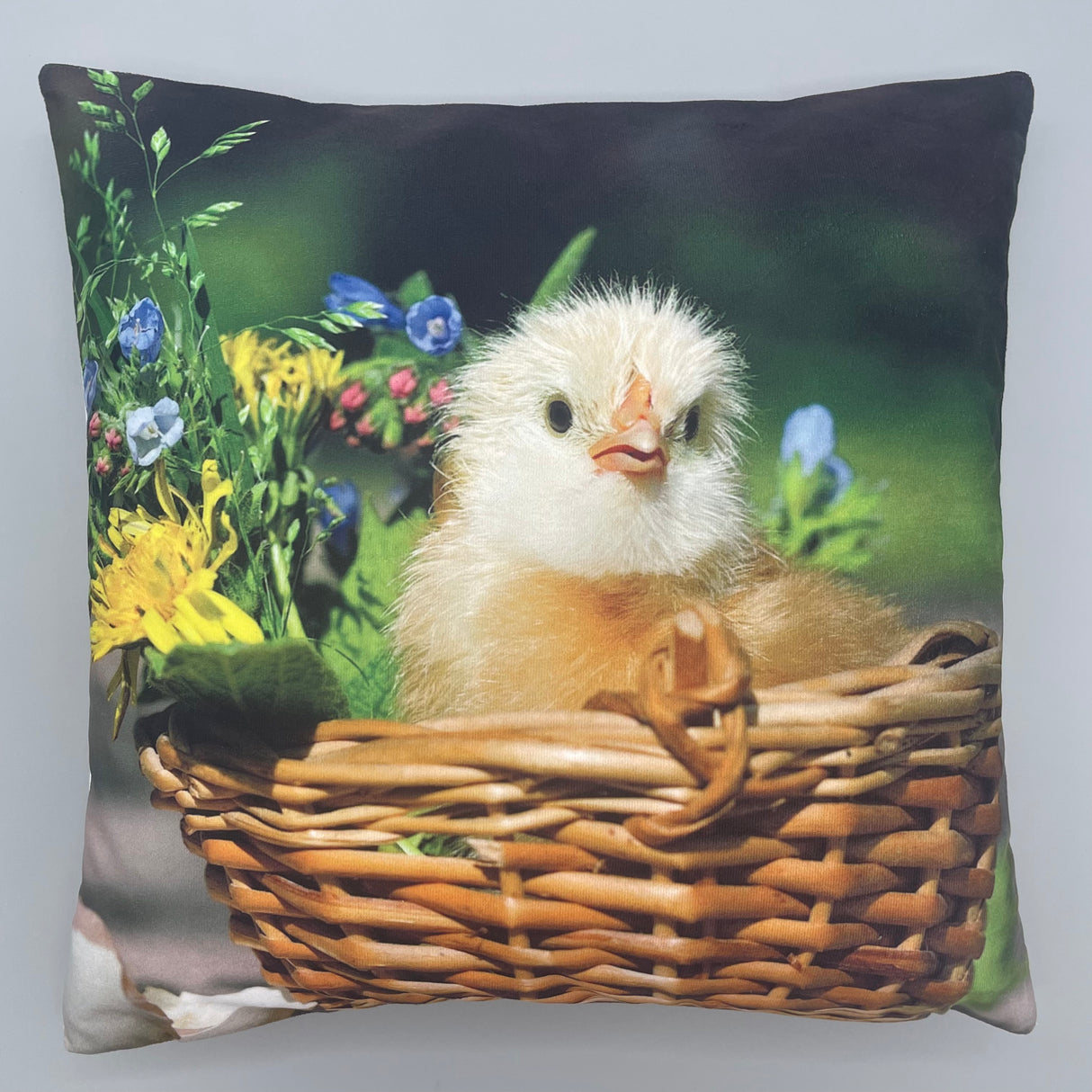 Kissenhülle Frühling Küken im Korb - 40x40cm von Wimpelberg