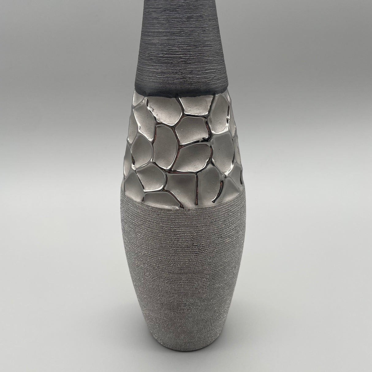 Vase aus Keramik - silber-grau von Wimpelberg